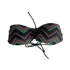 OP,  JUNIOR SIZE L, PUSH UP BIKINI TOP, BLK MULTI COLOR